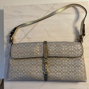 Coach Gold and Silver Clutch Wristlet